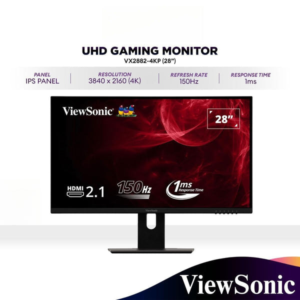 ViewSonic 4K 150Hz Gaming Monitor VX2882-4KP 1ms PS5 Ready HDMI 2.1 | IPS | AMD Free Sync | Built-in Speakers | USB-C