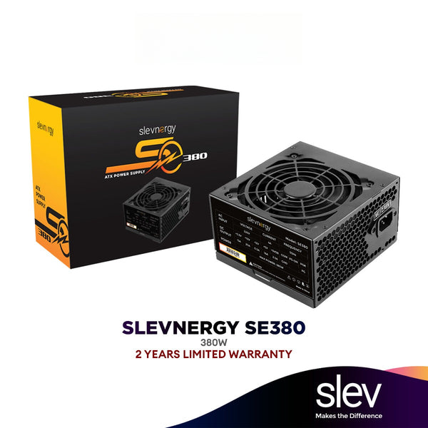 SLEVCASE SLEVNERGY SE380 (380W) ATX PS/2 Power Supply (PSU) | 2 Years Warranty