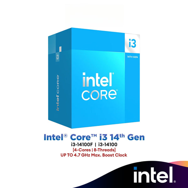 Intel® Core™ i3-14100F / i3-14100 (4-Core/8-Threads) Intel Processor | Intel 14th Gen CPU (LGA1700)