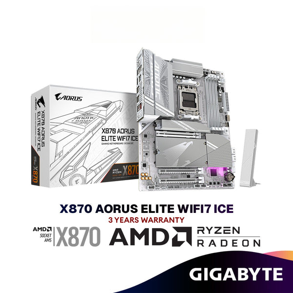 GIGABYTE X870 AORUS ELITE WIFI7 ICE (ATX) AMD Gaming Motherboard | AMD AM5 Socket