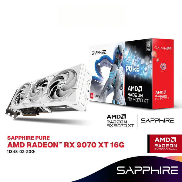 SAPPHIRE Pure AMD Radeon RX 9070 XT 16GB GDDR6 Graphics Card | 11348-02-20G