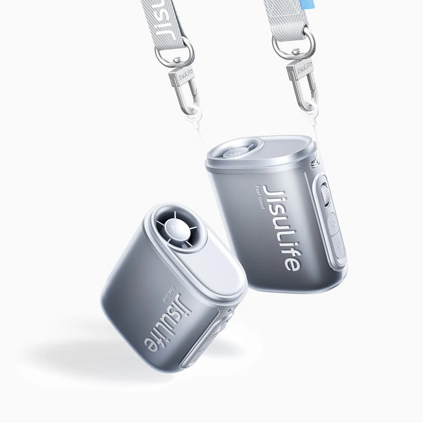 JisuLife Neck Fan Life 5 4500mAh Battery100 Gears Strong Wind Portable Mini Fans USB Rechargeable Waist-mounted fan for Outdoor Commuting - Black