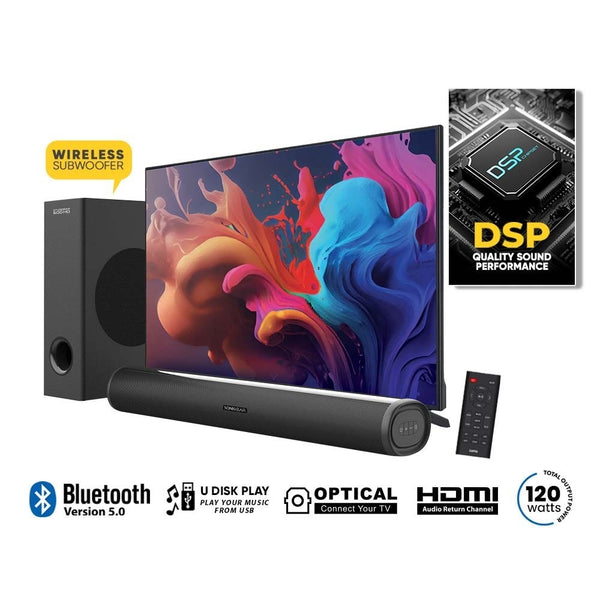 SonicGear StudioBar 600HD DSP Bluetooth 5.0 TV Sound Bar Speaker  | HDMI ARC | 120 Watts