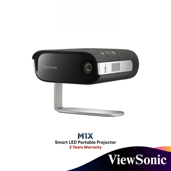 ViewSonic M1X Smart LED Portable Projector 360 LED LUMENS WXGA (854X480) with Harman Kardon Speakers | 3-in-1 Stand for 360° Projection