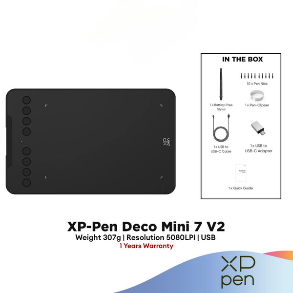 XP-Pen Deco Mini 7 V2 Drawing Tablet | Student & Designer Drawing Tablet