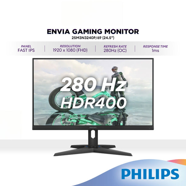 Philips Evnia 25M3N3240P/69 24.5" FHD Fast IPS Gaming Monitor | 280HZ | 1MS | HDR400 | Adaptive Sync | HDMI+DisplayPort
