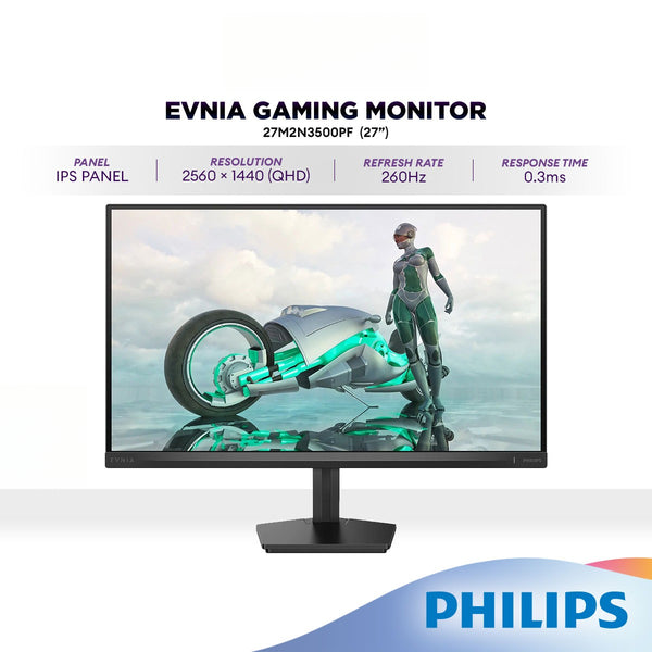 Philips Evnia 27M2N3500PF 27" QHD 260Hz Fast IPS Gaming Monitor | 0.3ms | Adaptive Sync | Display HDR400