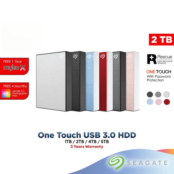 Seagate 2TB One Touch USB 3.0 Portable Hard Drive