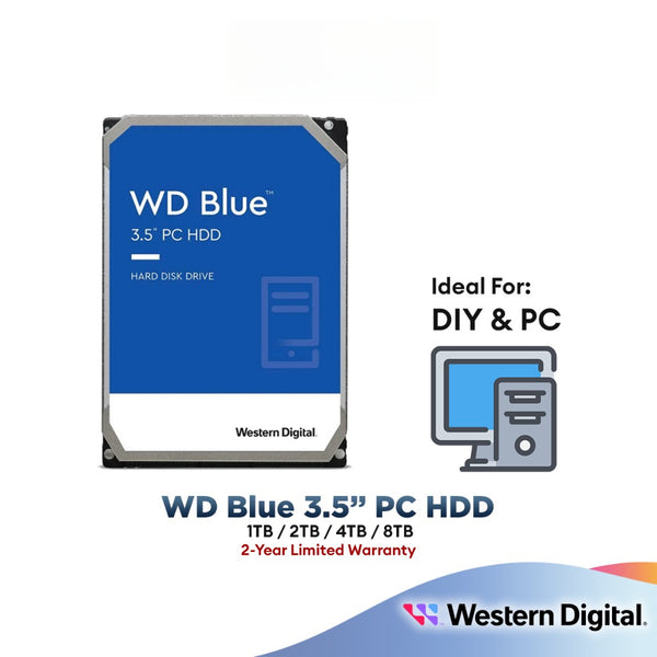 WD Western Digital Blue 3.5" SATA III Internal HDD Hard Disk for Desktop PC (1TB / 2TB / 4TB)