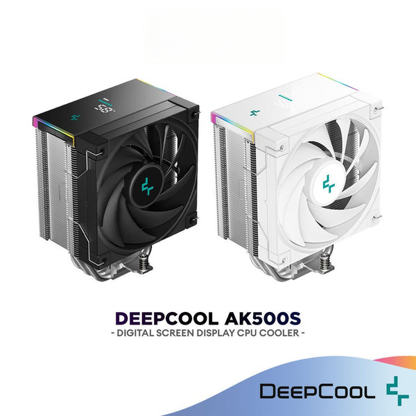DEEPCOOL AK500S CPU Air Cooler | Support Intel & AMD | Digital Screen Display | Black / White
