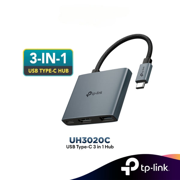TP-Link UH3020C USB-C Hub 3-in-1 to HDMI 4K@60Hz 100W PD USB Port Adapter for Desktop Laptop Notebook Macbook
