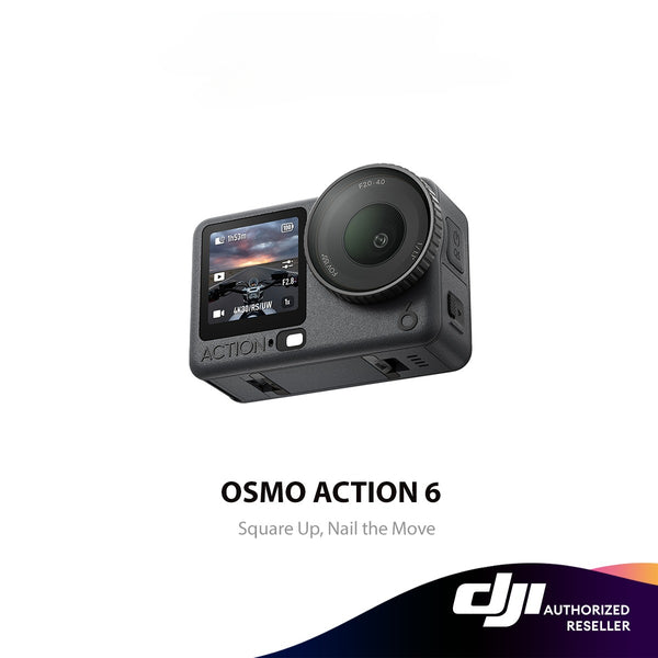 DJI Osmo Action 6 Square Up, Nail the Move [1/1.1-Inch Square Sensor / 50GB Built-in Storage / Cold-Resistant & 4-Hour Battery Life / Variable Aperture f/2.0-f/4.0 / 20m Waterproof]