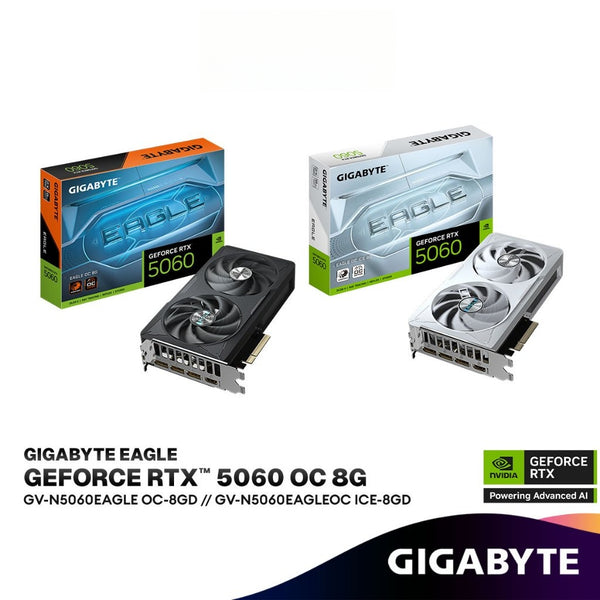 GIGABYTE GeForce RTX 5060 Eagle / Eagle Ice OC 8G GDDR7 Graphics Card | GV-N5060EAGLE OC-8GD // GV-N5060EAGLEOC ICE-8GD