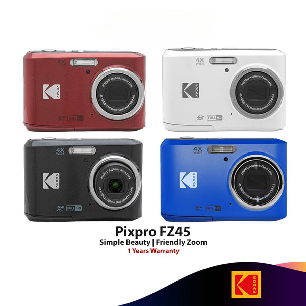 Kodak Pixpro FZ45 DIgital Camera [4x Optical Zoom | 16MP CMOS Sensor | 1080p Full HD Video | 27mm Wide | 2.7" LCD ] Angle Lens |