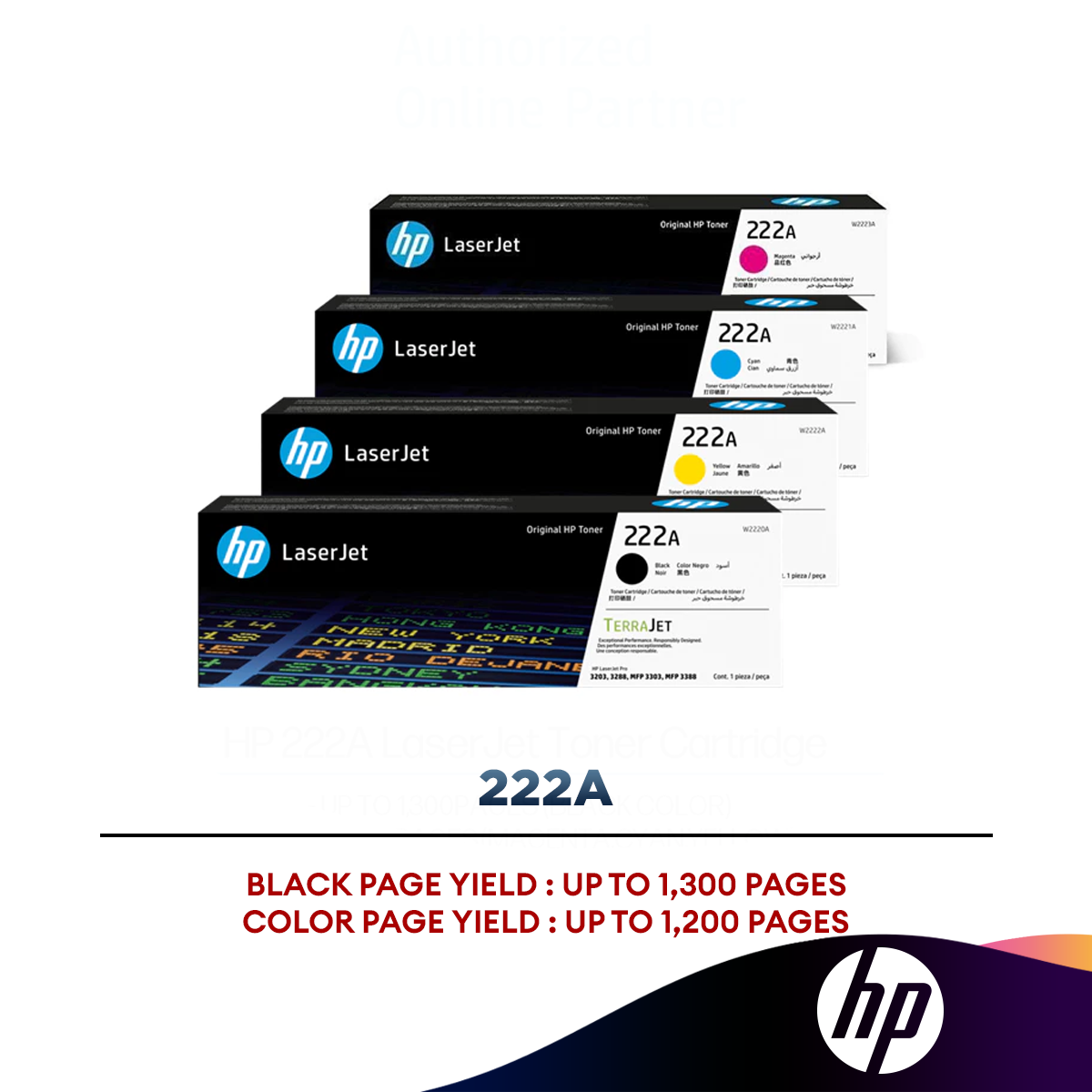 HP 222A LaserJet Toner Cartridge (Black/Cyan/Magenta/Yellow) – ALL IT ...