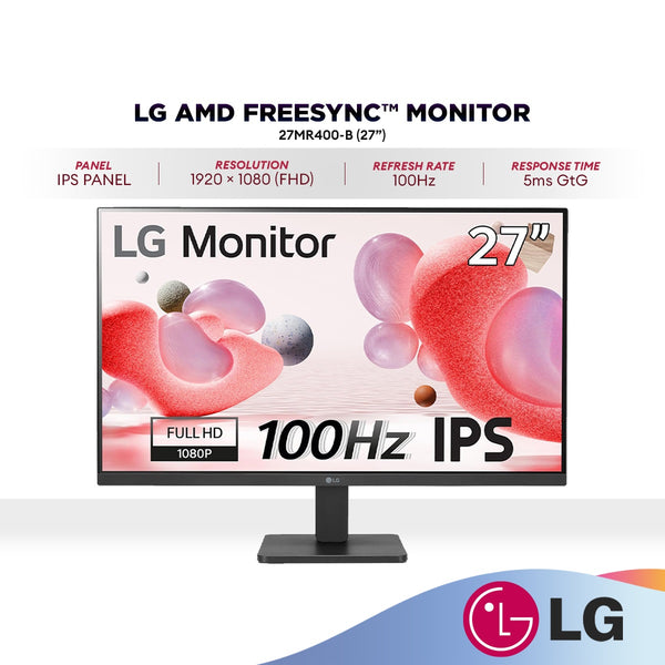 LG 27MR400-B 27" FHD 100Hz Monitor | AMD FreeSync™ | IPS Panel | 1920x1080