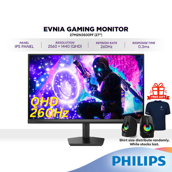 Philips Evnia 27M2N3500PF 27" QHD 260Hz Fast IPS Gaming Monitor | 0.3ms | Adaptive Sync | Display HDR400