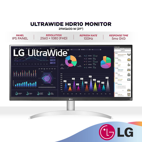 LG 29WQ600-W 29" FHD 100Hz HDR10 UltraWide Monitor | AMD FreeSync™ | IPS Panel | sRGB 99%