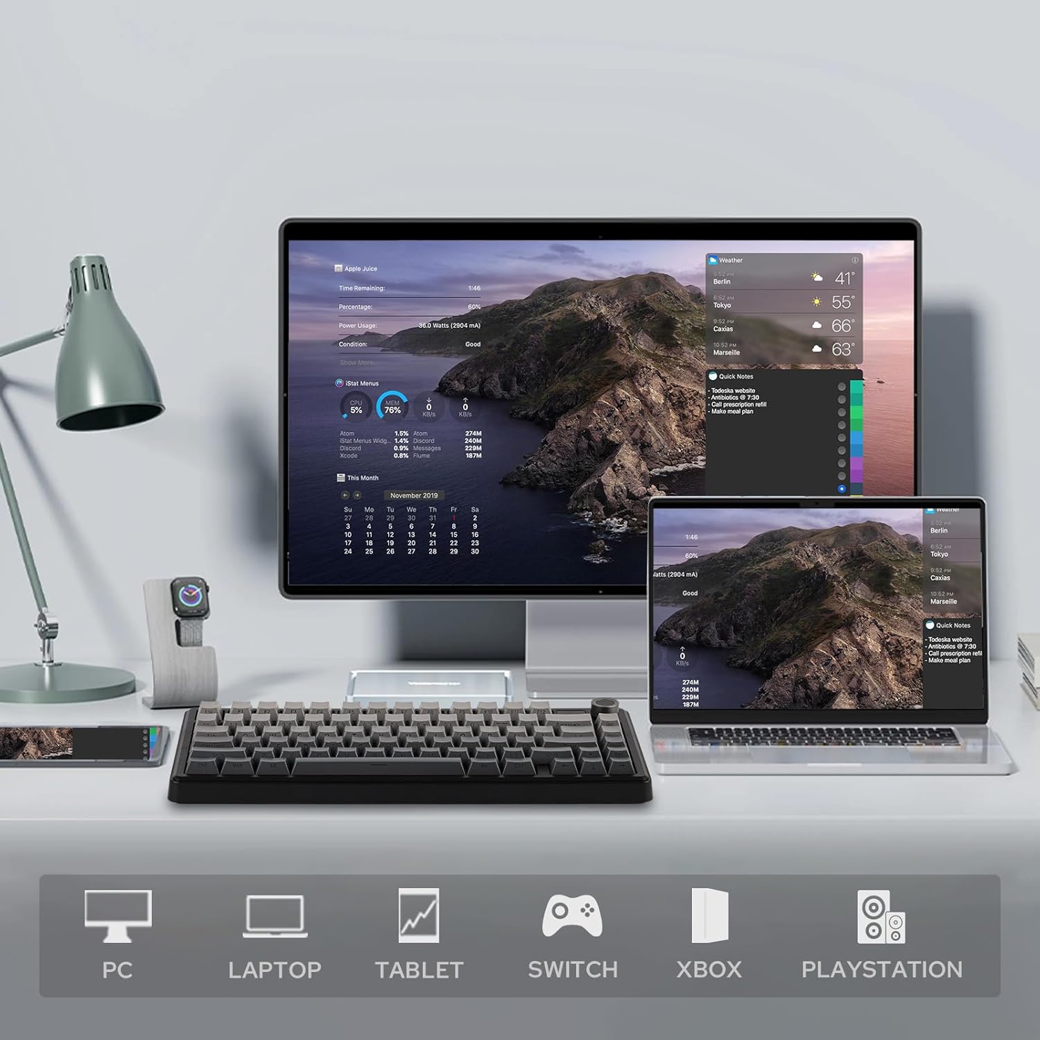AULA F75 Max Wireless Mechanical Gaming Keyboard 75% Layout with TFT S ...