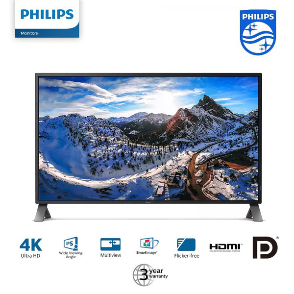 Philips 438P1 42.5" IPS 60Hz 5ms 4K Ultra HD LED Display Multi View Monitor with Built-in Speaker (HDMI/DP/VGA Port)