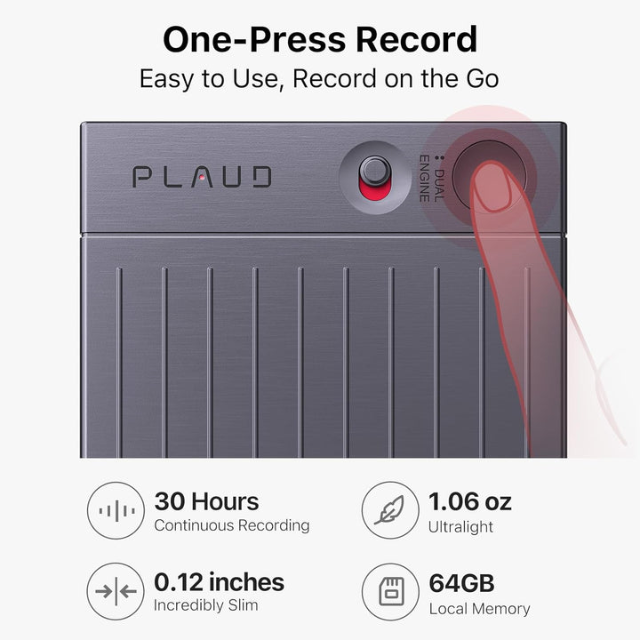 PLAUD NOTE AI Voice Recorder with Case - App Control, Transcribe & Sum ...