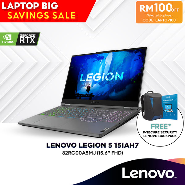 [LAPTOP100] Lenovo Legion 5 15IAH7 15.6" FHD Gaming Laptop (Intel® Core™ i7-12700H | 8GB | 512GB SSD | RTX™ 3050TI) 82RC00A5MJ