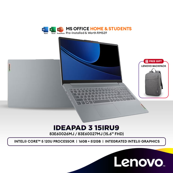 Lenovo IdeaPad Slim 3 15IRU9 15.6" FHD Laptop (Intel® Core™ 5 120U | 16GB | 512GB SSD | Intel® Graphics | W11 | H&S)