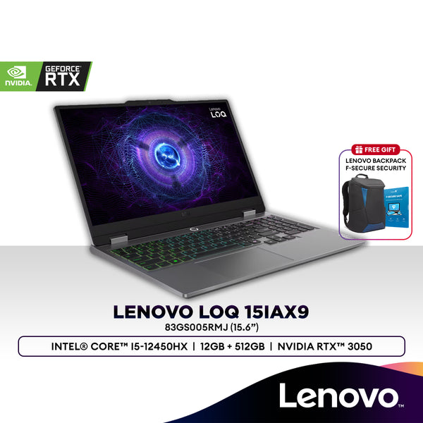 Lenovo LOQ 15IAX9 15.6" FHD Gaming Laptop (Intel® Core™ i5-12450HX | 12GB | 512GB SSD | RTX™ 3050) 83GS005RMJ