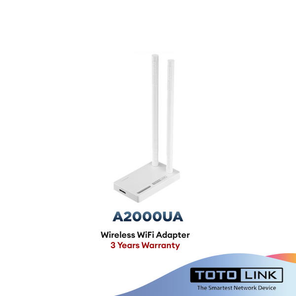 Totolink A2000UA Mu-Mimo 2 x 5dBi High Gain AC1200 USB 3.0 Wireless Wifi Adapter Dual Band 2.4GHz + 5GHz
