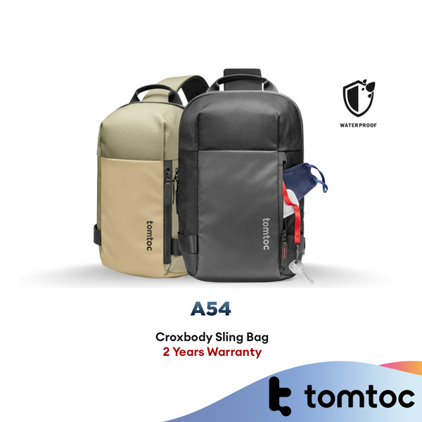 Tomtoc Commute Sling Bag / Shoulder Bag / Chest Bag for iPad Pro 11" - Black / Khaki
