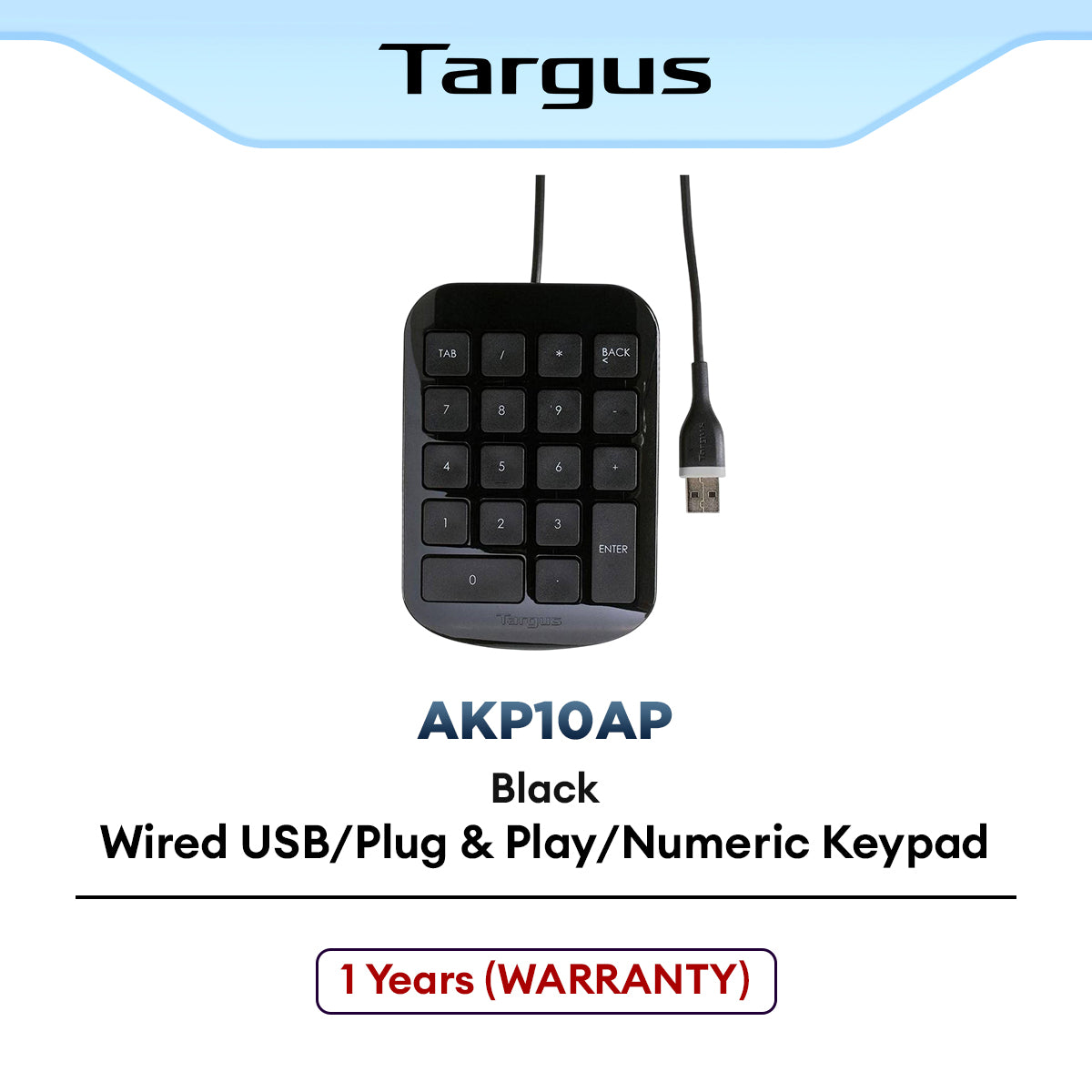 Targus AKP10AP Wired USB Numeric Keypad – ALL IT Hypermarket