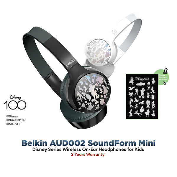 Belkin AUD002qcBK DY Disney Series SoundForm Mini Wireless On-Ear Headphones for Kids