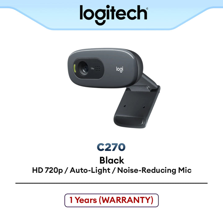 Logitech C270 HD Webcam HD 720p / 30fps, Widescreen HD Video Calling ...