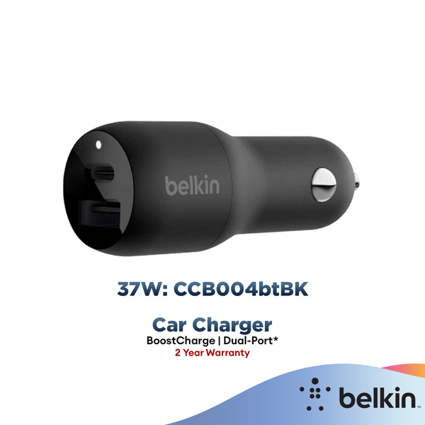 Belkin BoostCharge Dual Car Charger with PPS 37W CCB004btBK