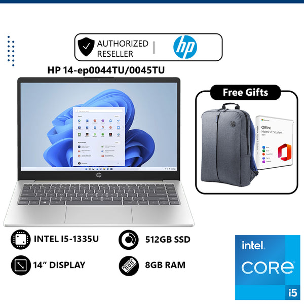 HP 14-ep0044TU/ep0045TU Laptop with Latest Processor (Intel® Core™ i5-1335U, 8GB+512GB, Free Microsoft Office)