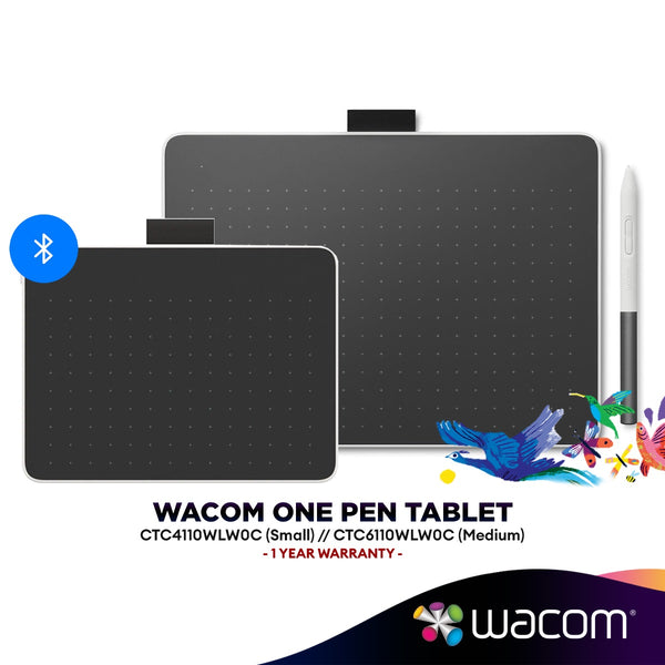 Wacom One Pen Tablet (Small / Medium) Standard Edition | Student & Designer Drawing Tablet (CTC4110WLW0C / CTC6110WLW0C)