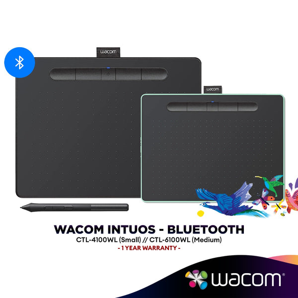 Wacom Intuos Small / Medium Bluetooth Wireless Tablet (CTL-6100WL/CTL-4100WL) | Student & Designer Drawing Tablet