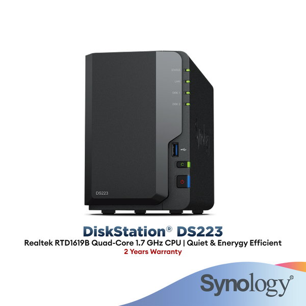 Synology DS223 2 Bay | Realtek RTD1619B 4 Core 1.7GHz | NAS Storage | NAS Synology DiskStation