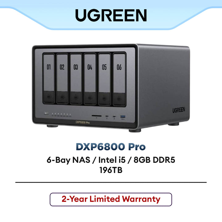 UGREEN DXP6800 Pro 6-Bay NAS Cloud Data File Storage Backup Device ...