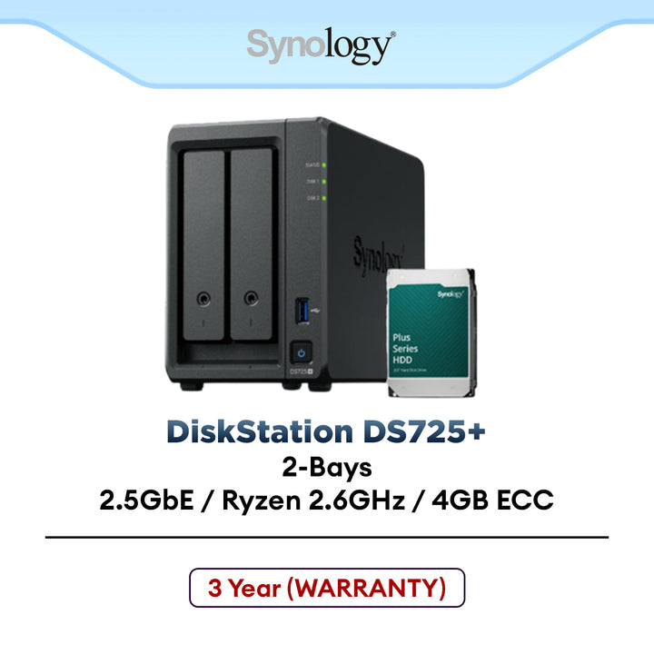 Synology DS725+ 2 Bays NAS DiskStation with 2.6 GHz | NAS Storage – ALL ...