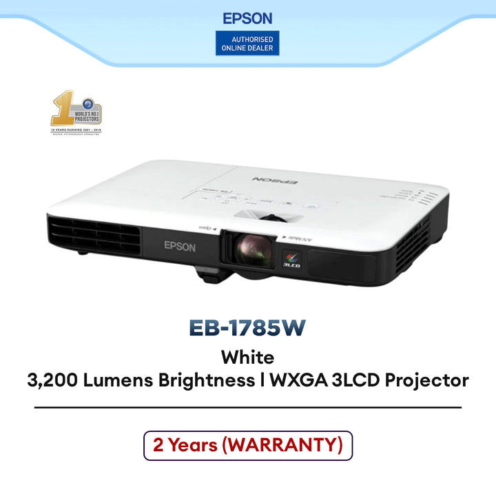 EPSON EB-1785W 3,200 Lumens Wireless WXGA 3LCD Ultar-Thin