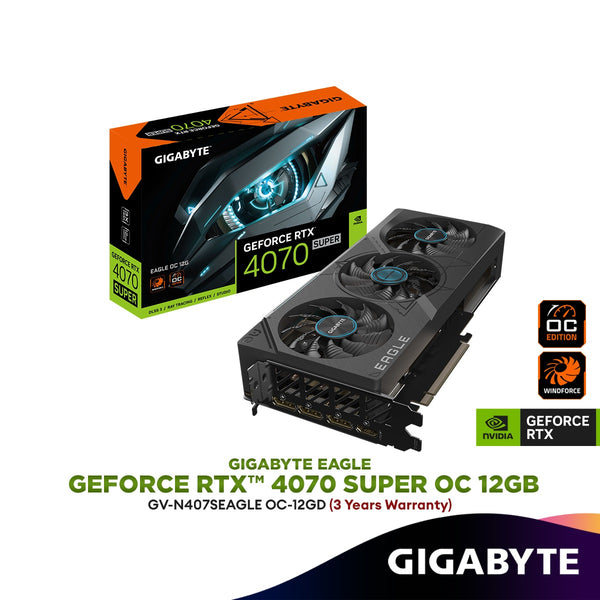 GIGABYTE GeForce RTX 4070 SUPER EAGLE OC 12GB GDDR6X Graphics Card | GV-N407SEAGLE OC-12GD