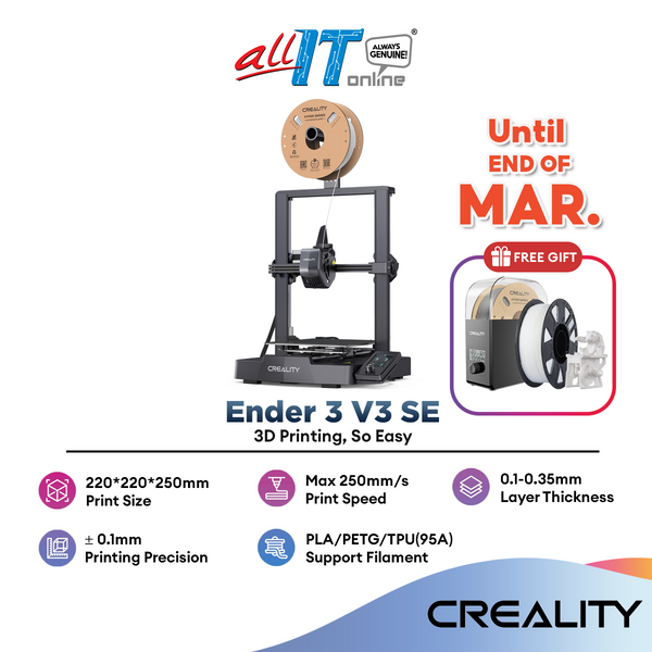 Creality Ender 3 V3 SE 3D Printer with Max 250mm/s Printing Speed Auto Leveling Auto Filament Loading and Unloading Creality Ender-3 V3 SE