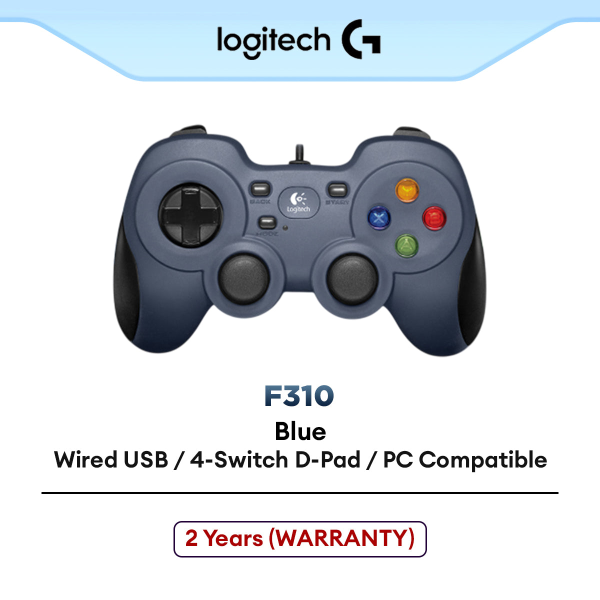 Logitech F310 Wired Gamepad Controller Console Like Layout 4 Switch D ...