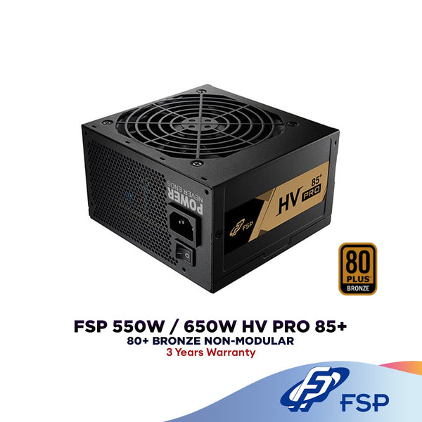 FSP HV PRO 85 PLUS (550W/650W) 80 PLUS Bronze Power Supply | PSU
