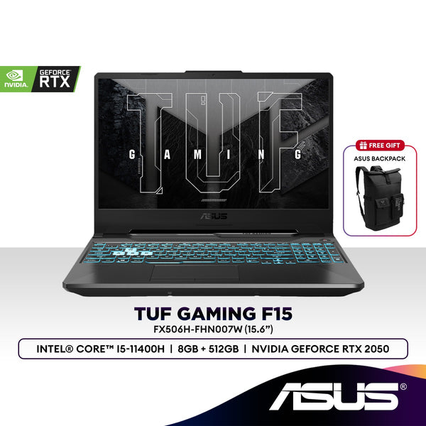 Asus TUF F15 FX506H-FHN007W 15.6" FHD Laptop (Intel i5-11400H | 8GB | 512GB SSD | GeForce RTX™2050)