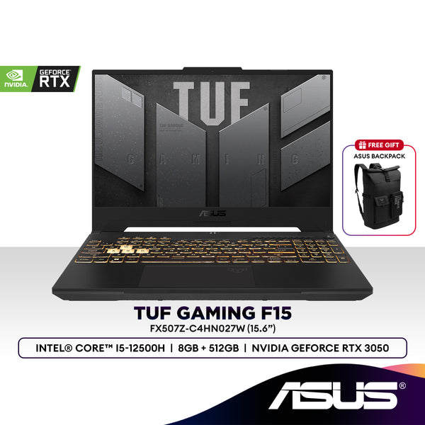 Asus TUF F15 FX507Z-C4HN027W 15.6" FHD Laptop (Intel i5-12500H | 8GB | 512GB SSD | GeForce RTX™3050)