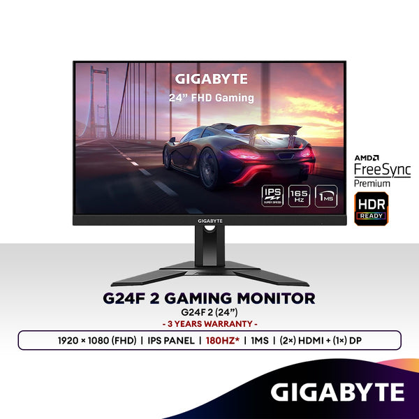 GIGABYTE G24F 2 24" FHD 180Hz (OC) IPS Gaming Monitor | AMD FreeSync Premium | HDR Ready | 1ms