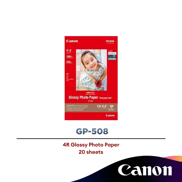 Canon GP-508 Glossy Photo Paper 4R 4 x 6" (20 sheets/100 sheets)