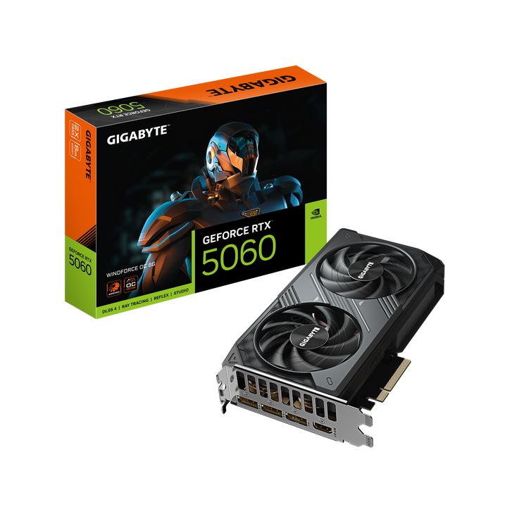 GIGABYTE GeForce RTX 5060 WINDFORCE OC 8G GDDR7 Graphics Card GV